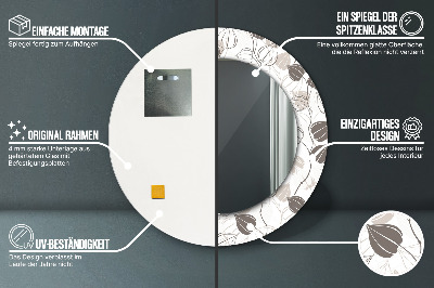 Bedrukte ronde spiegel Abstracte bloemen