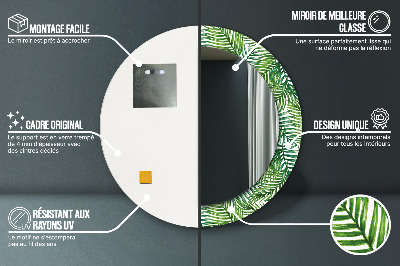 Ronde spiegel met decoratie Tropische palmboom