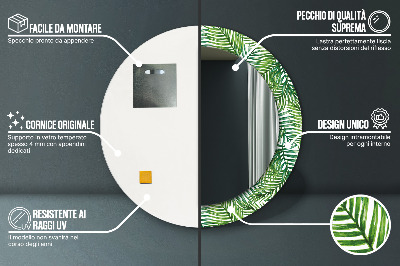 Ronde spiegel met decoratie Tropische palmboom