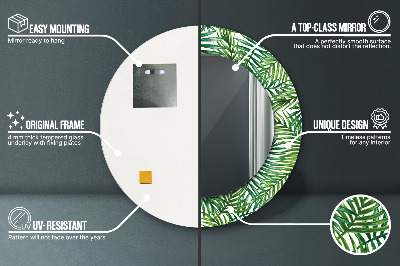 Ronde spiegel met decoratie Tropische palmboom