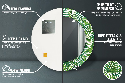 Ronde spiegel met decoratie Tropische palmboom