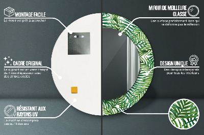 Ronde spiegel met decoratie Tropische palmboom