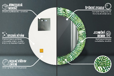 Ronde spiegel met decoratie Tropische palmboom