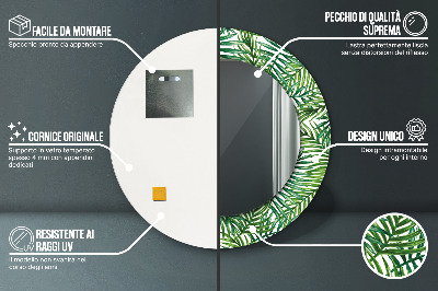 Ronde spiegel met decoratie Tropische palmboom