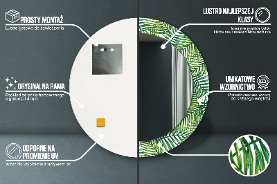 Ronde spiegel met decoratie Tropische palmboom