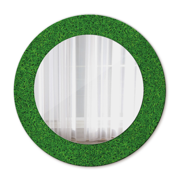 Ronde spiegel met decoratie Groen gras
