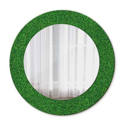 Ronde spiegel met decoratie Groen gras