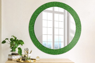 Ronde spiegel met decoratie Groen gras