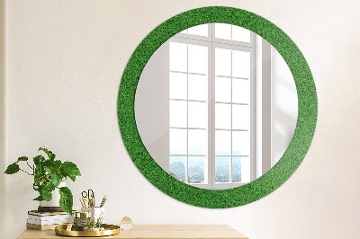 Ronde spiegel met decoratie Groen gras