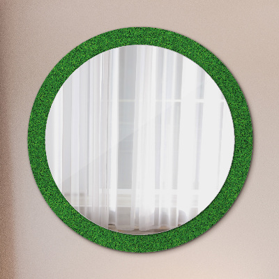 Ronde spiegel met decoratie Groen gras