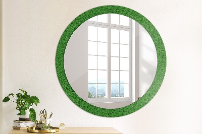 Ronde spiegel met decoratie Groen gras