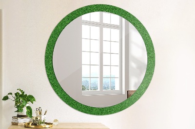 Ronde spiegel met decoratie Groen gras