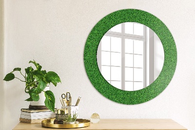 Ronde spiegel met decoratie Groen gras