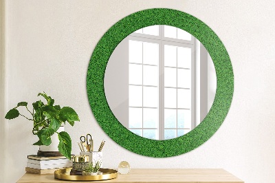 Ronde spiegel met decoratie Groen gras