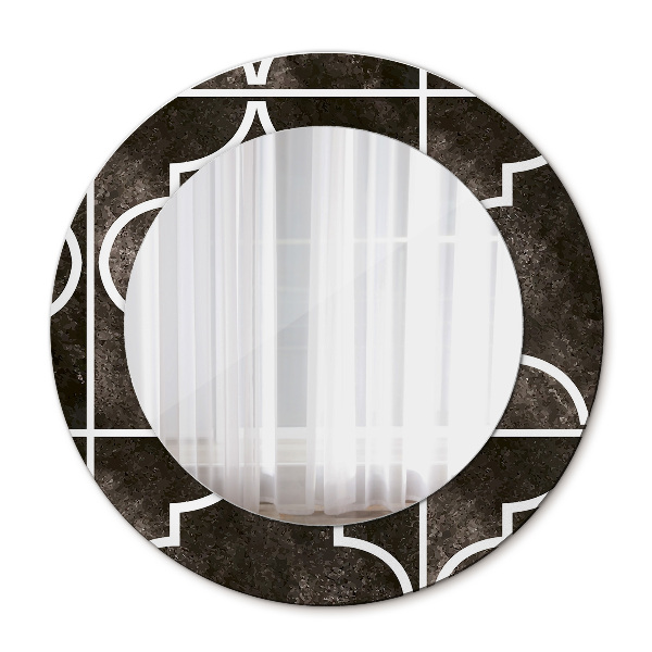 Ronde spiegel met decoratie Antieke tegels