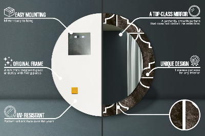 Ronde spiegel met decoratie Antieke tegels