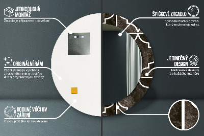 Ronde spiegel met decoratie Antieke tegels