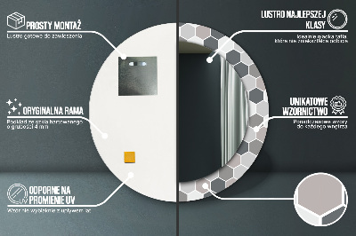 Ronde spiegel met decoratie Zeshoekig patroon