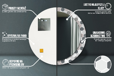Ronde spiegel met decoratie Zeshoekig patroon