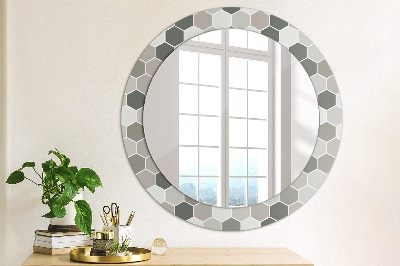 Ronde spiegel met decoratie Zeshoekig patroon