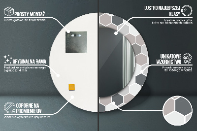 Ronde spiegel met decoratie Zeshoekig patroon