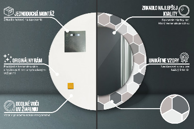Ronde spiegel met decoratie Zeshoekig patroon