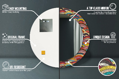 Ronde spiegel met decoratie Boheems ornament