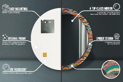 Ronde spiegel met decoratie Boheems ornament