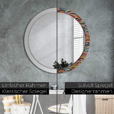 Ronde spiegel met decoratie Boheems ornament