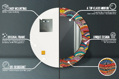 Ronde spiegel met decoratie Boheems ornament