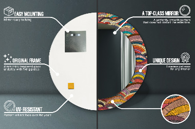 Ronde spiegel met decoratie Boheems ornament