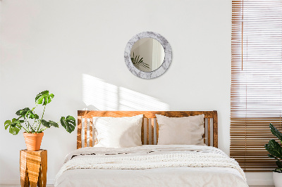 Ronde spiegel met decoratie Wit marmer