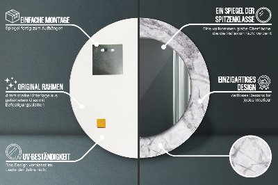 Ronde spiegel met decoratie Wit marmer