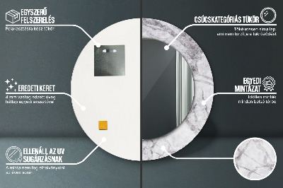 Ronde spiegel met decoratie Wit marmer