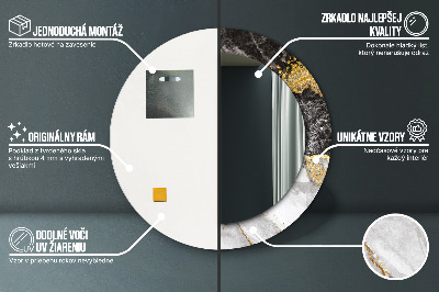 Ronde spiegel met decoratie Marmer en goud