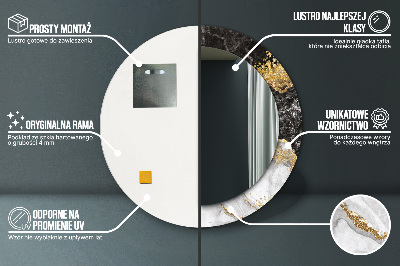 Ronde spiegel met decoratie Marmer en goud