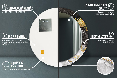 Ronde spiegel met decoratie Marmer en goud