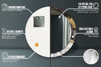 Ronde spiegel met decoratie Marmer en goud