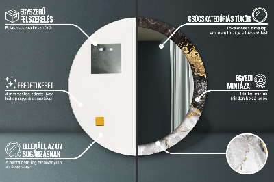 Ronde spiegel met decoratie Marmer en goud