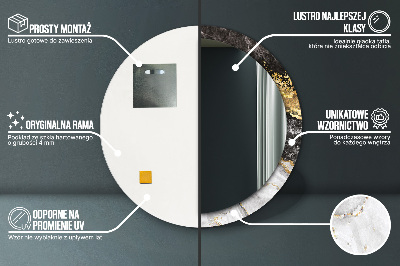 Ronde spiegel met decoratie Marmer en goud