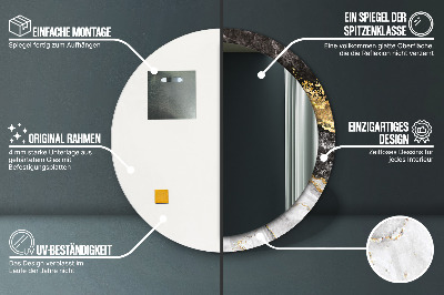 Ronde spiegel met decoratie Marmer en goud