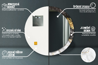 Ronde spiegel met decoratie Marmer en goud