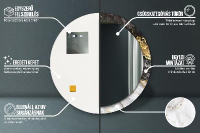 Ronde spiegel met decoratie Marmer en goud