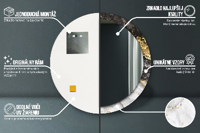 Ronde spiegel met decoratie Marmer en goud