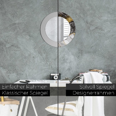 Ronde spiegel met decoratie Marmer en goud