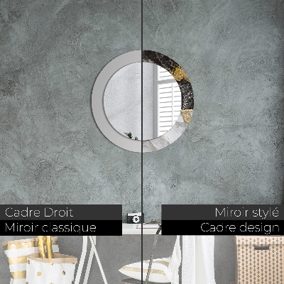 Ronde spiegel met decoratie Marmer en goud