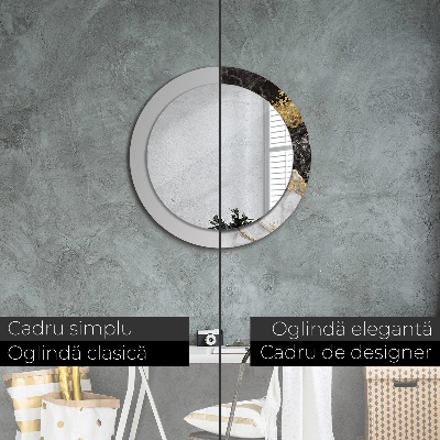 Ronde spiegel met decoratie Marmer en goud