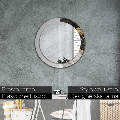 Ronde spiegel met decoratie Marmer en goud