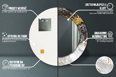 Ronde spiegel met decoratie Marmer en goud