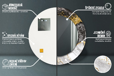 Ronde spiegel met decoratie Marmer en goud